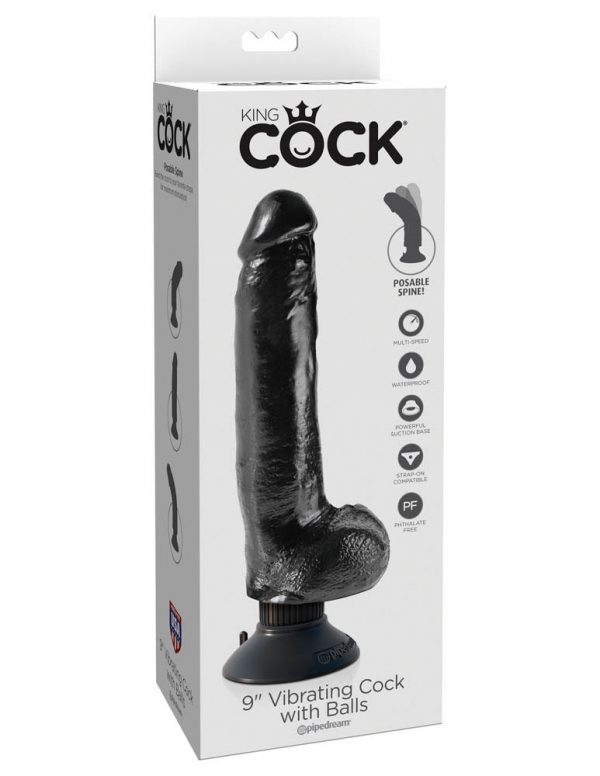 Vibratoare Realistice de la Pipedream King Cock King Cock 9 inch Vibrating Cock with BallsÂ Black