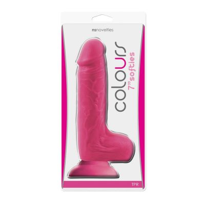 Dildo Pentru Femei Colours Softies 7 inch Dildo Pink Din TPE
