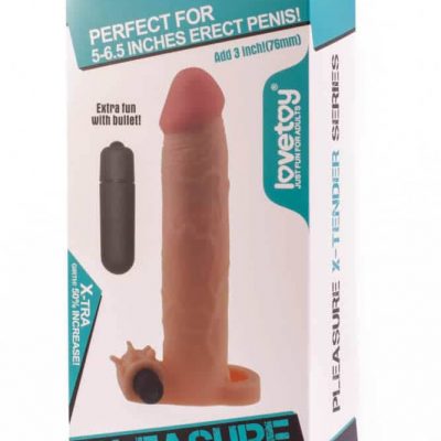 Pleasure X-Tender Vibrating Penis Sleeve  5 Flesh