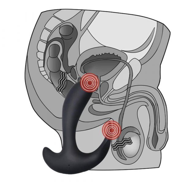 Stimulator Prostata IJOY Rechargeable P spot Prober Black Din Silicon Negru