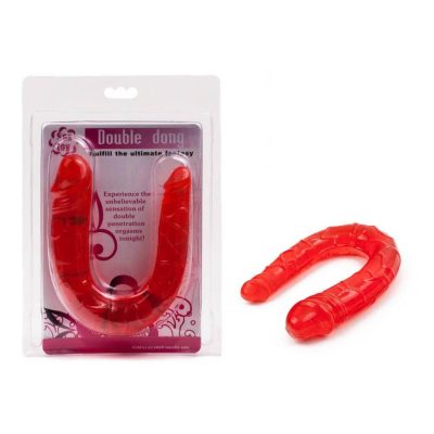 Dildo Realist Cu Doua Capete Double Dong Red Din TPR