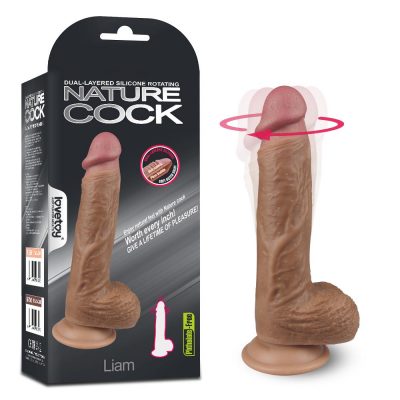 Vibratoare Realistice Dual layered Silicone Rotating Nature Cock Liam Flesh