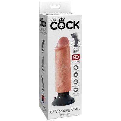 Vibratoare King Cock  6" Vibrating Cock Flesh