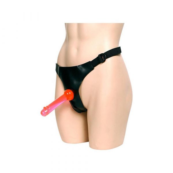 Strap on Crotchless Strap-on 2 Dongs Pink