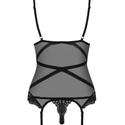 Bondea corset & thong black  S/M Model