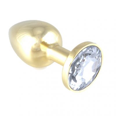 Butt Plug Metal With Crystal Clear - Dopuri Anale