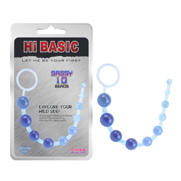 Sassy Anal Beads Blue Model