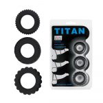 Titan 3 in 1 Silicone Rings Black - Inele Si Mansoane