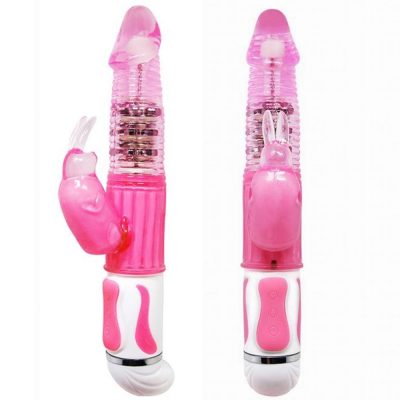 Fascination Bunny Vibrator Pink 1 Vibrator Cu Cap Rotativ Culoare Roz